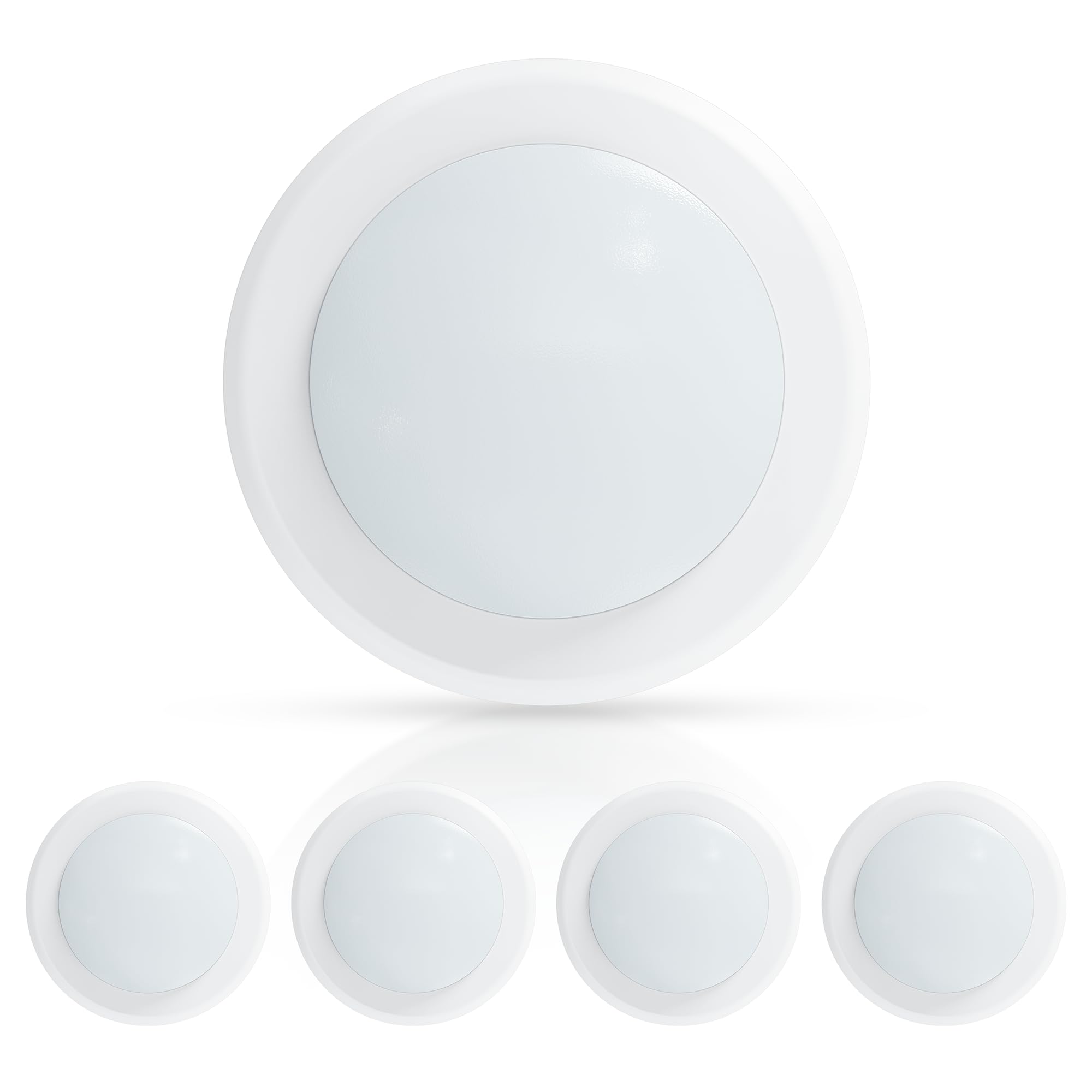 Ecoeler 6-inch dimmable LED disk light on ceiling for balanced living room illumination