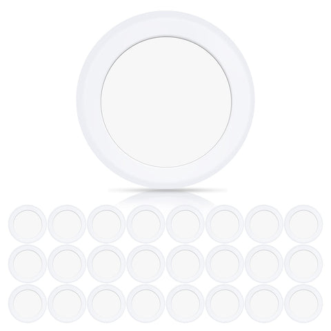 ECOELER 6-inch dimmable LED flush mount disc light close-up showing bright output
