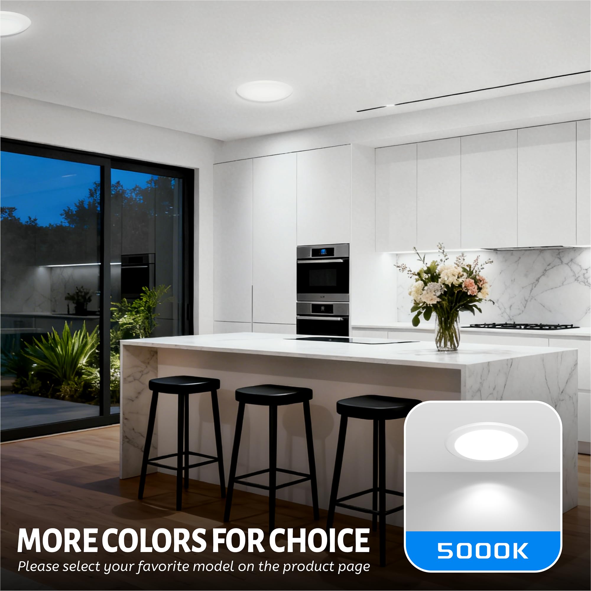 ECOELER 6-inch LED disk light with smooth 5-100% dimming for mood lighting