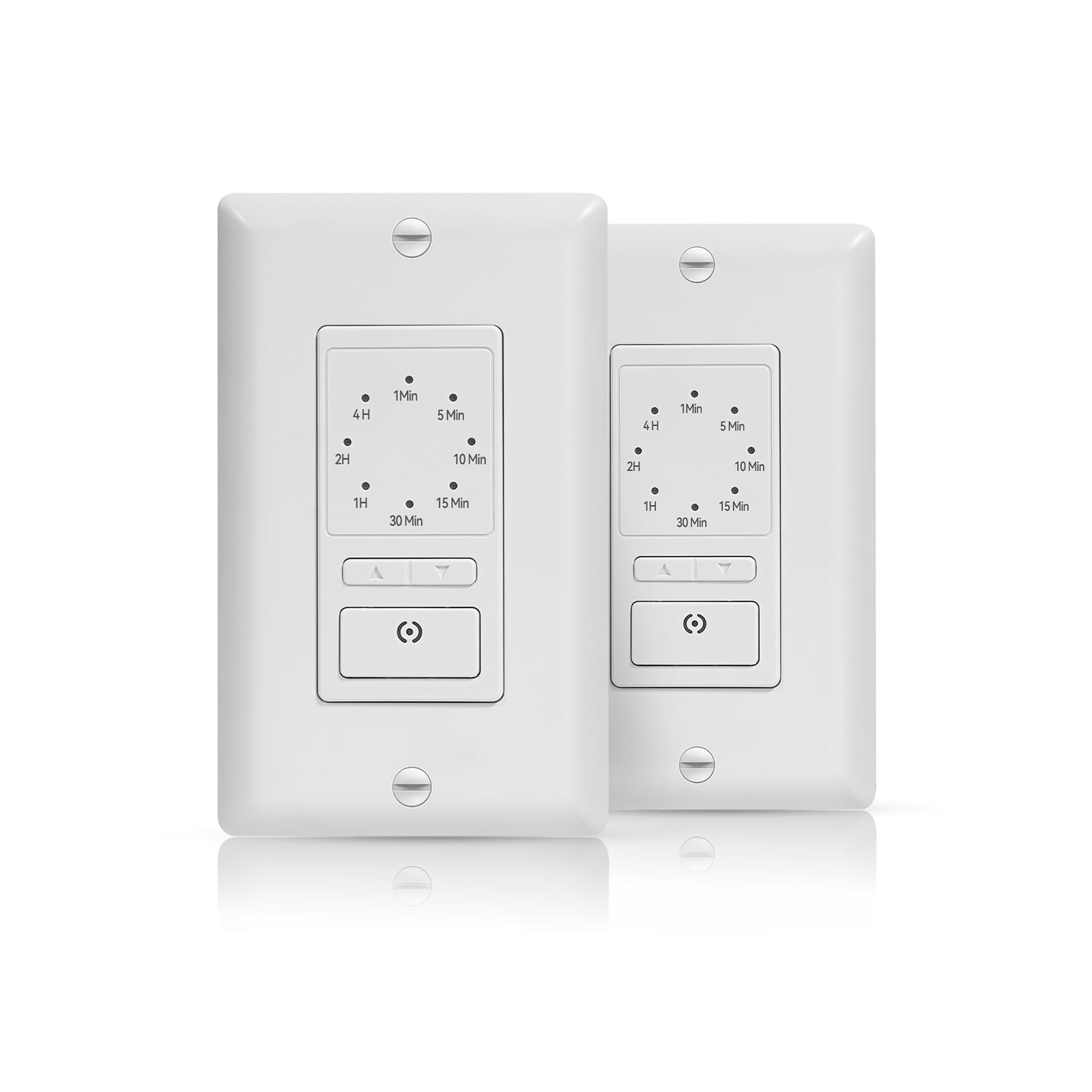 ECOELER countdown wall switch mounted on wall with simple preset options for efficient lighting.