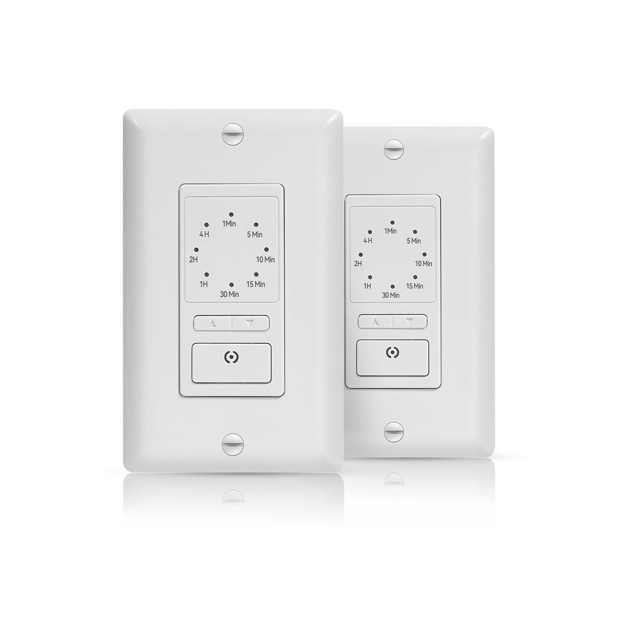 ECOELER countdown wall switch mounted on wall with simple preset options for efficient lighting.