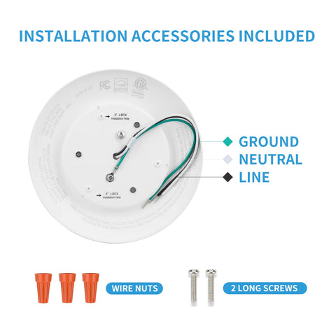 ECOELER flush-mount LED disk light aluminum trim