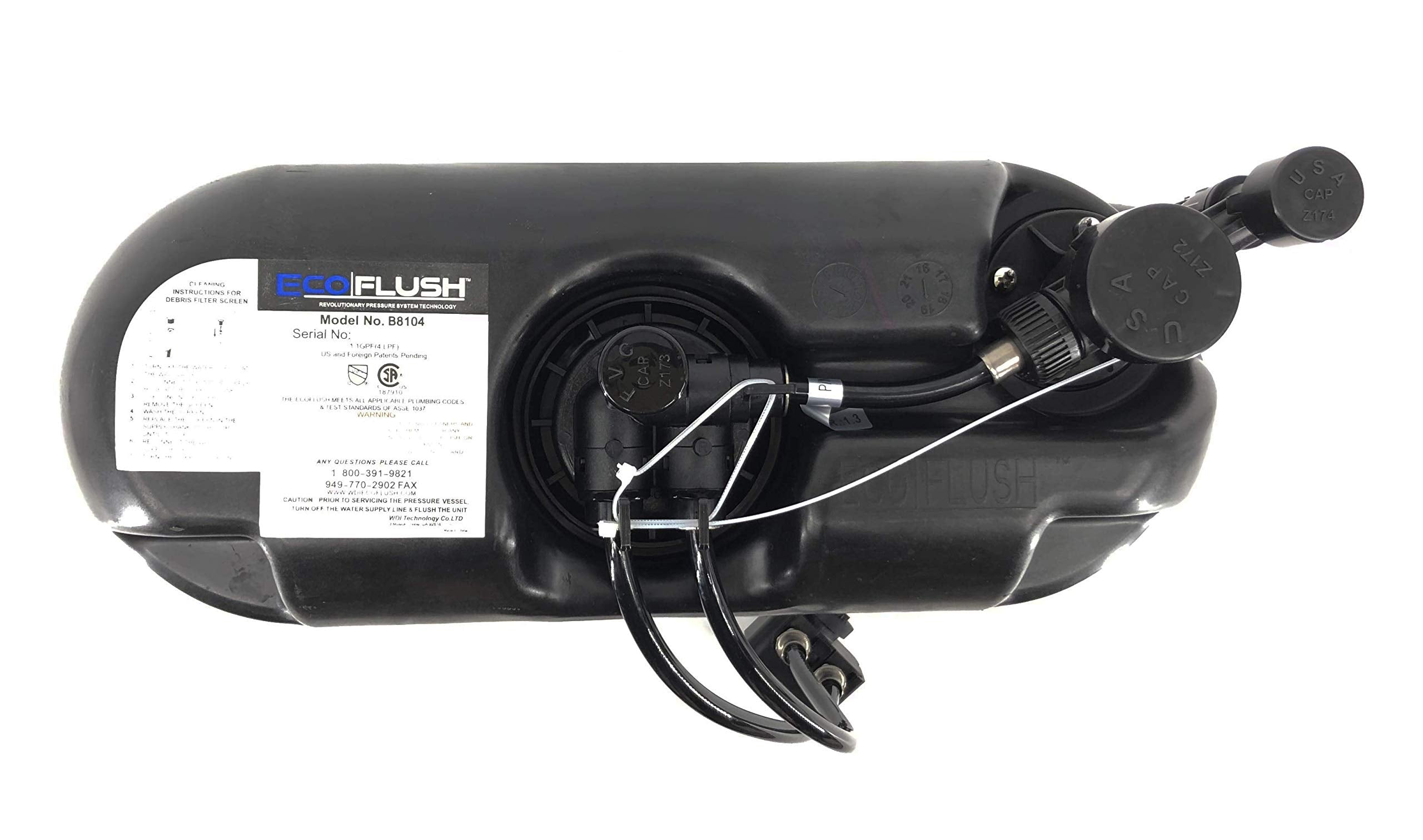 EcoFlush B8104 packaging box highlights brand compatibility.