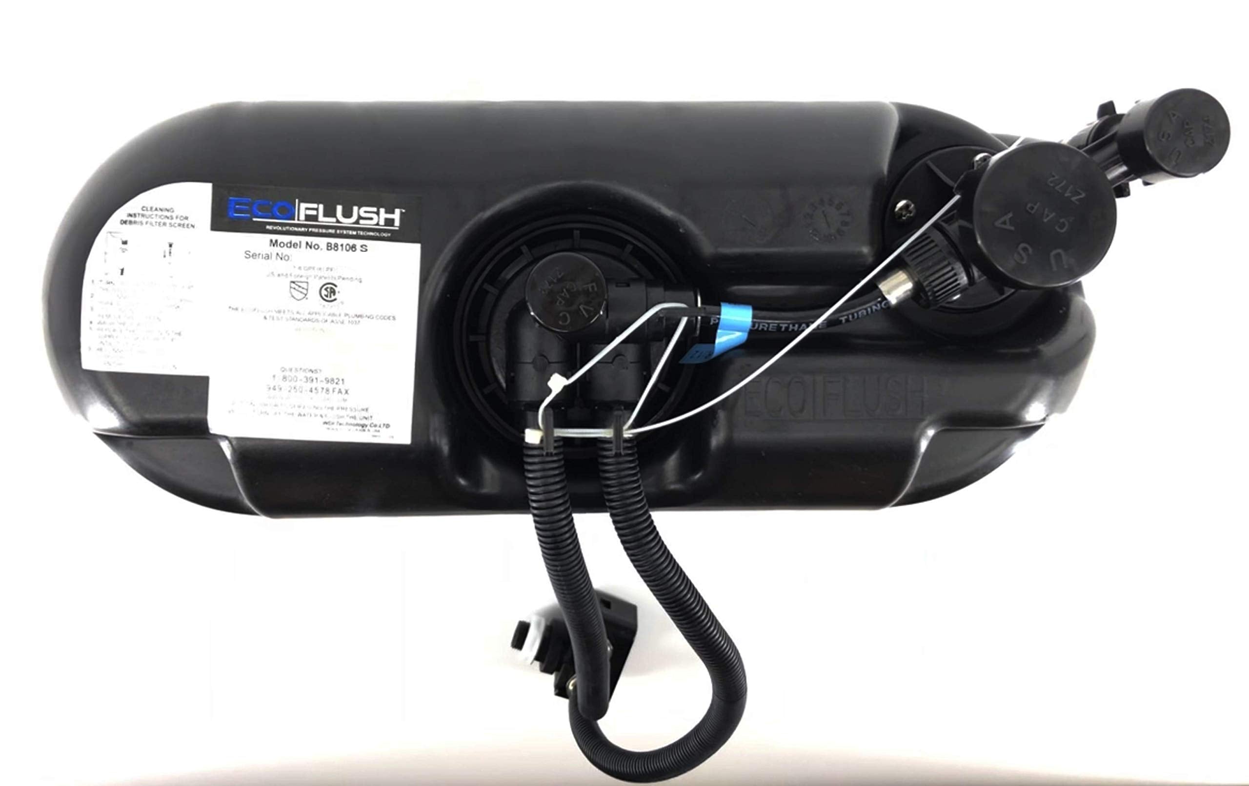 EcoFlush packaging highlights gasket compatibility guidance for proper installs.
