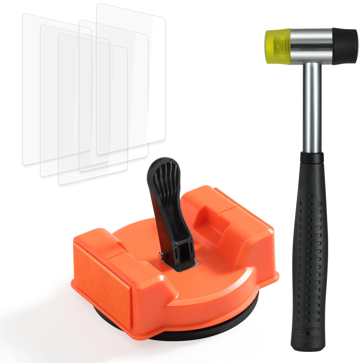 ECOGREDA heavy-duty floor gap fixer tool with rubber mallet for precise, noise-reducing repairs.