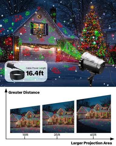 ECOHDT Large projection area covers yard walls for immersive decor.