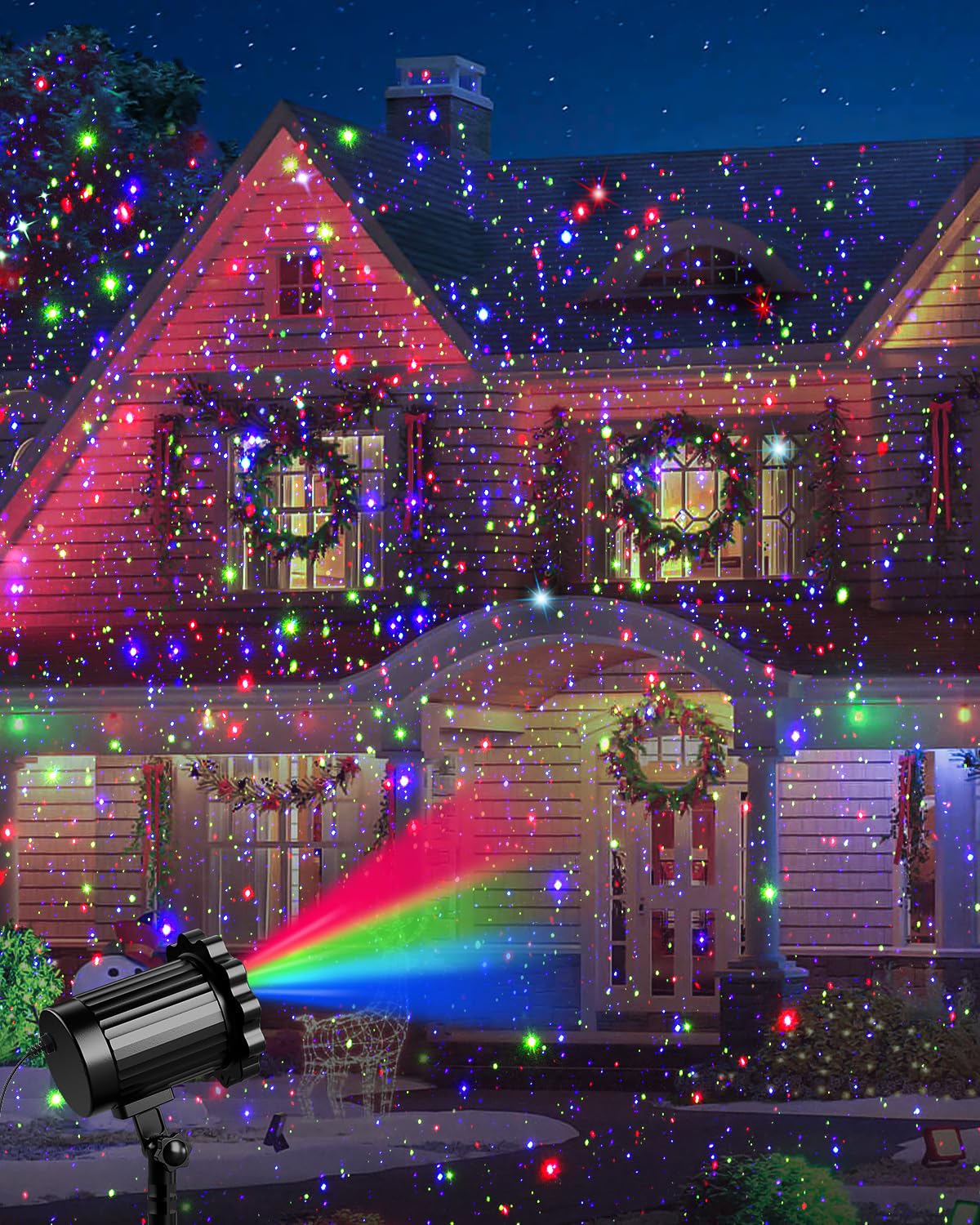 ECOHDT Remote-controlled color selection for customizable light shows.