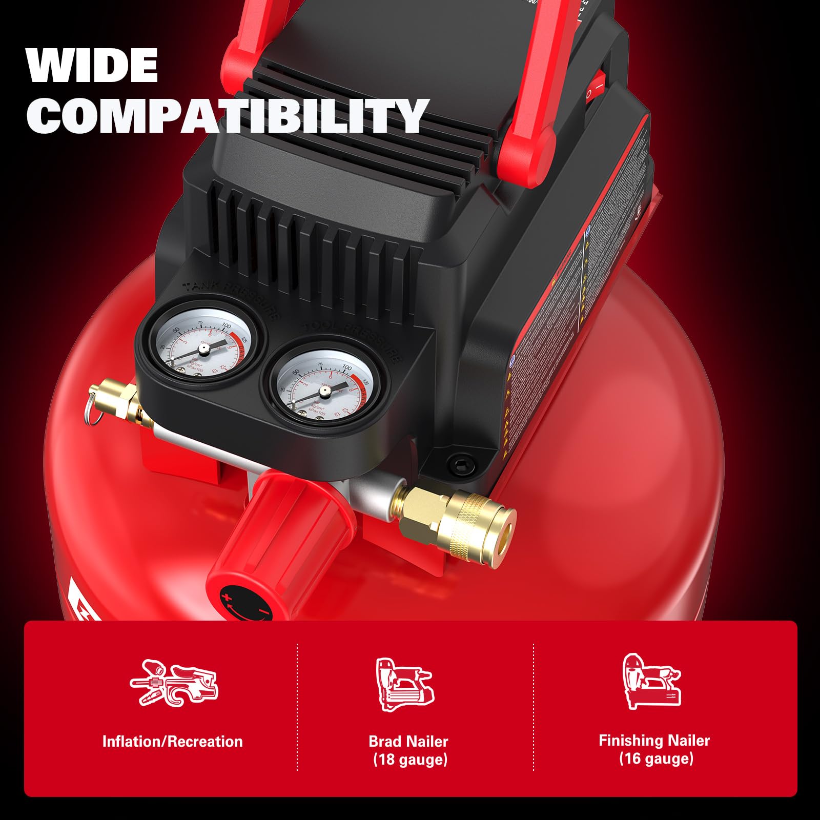 ECOMAX air compressor 3gal blow gun for debris clearing and cleaning