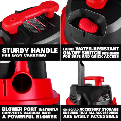 ECOMAX on-board storage keeps hose and cord neatly organized