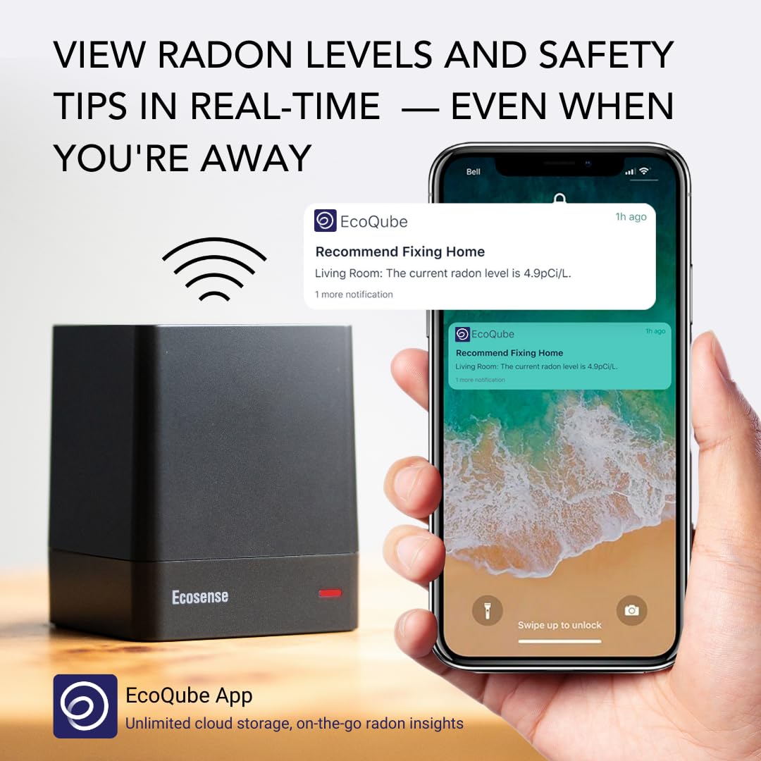 Compact EcoQube device with QR code for easy setup