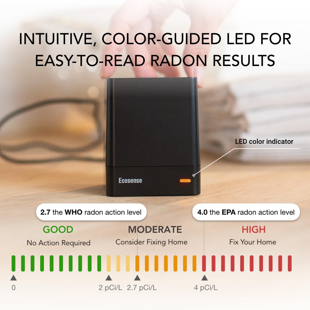 Mobile Ecosense app notifications keep you informed about radon changes