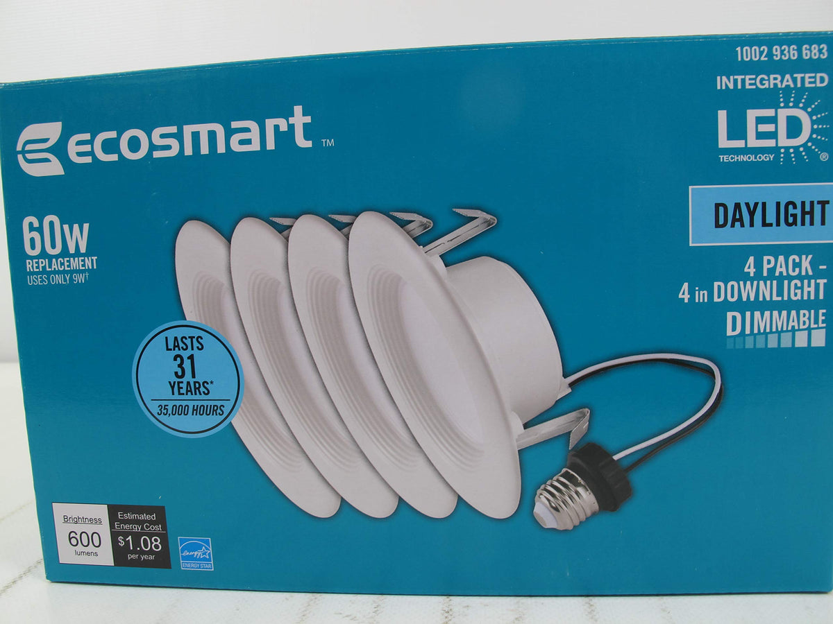 EcoSmart 4in daylight recessed trim for easy retrofit into cans