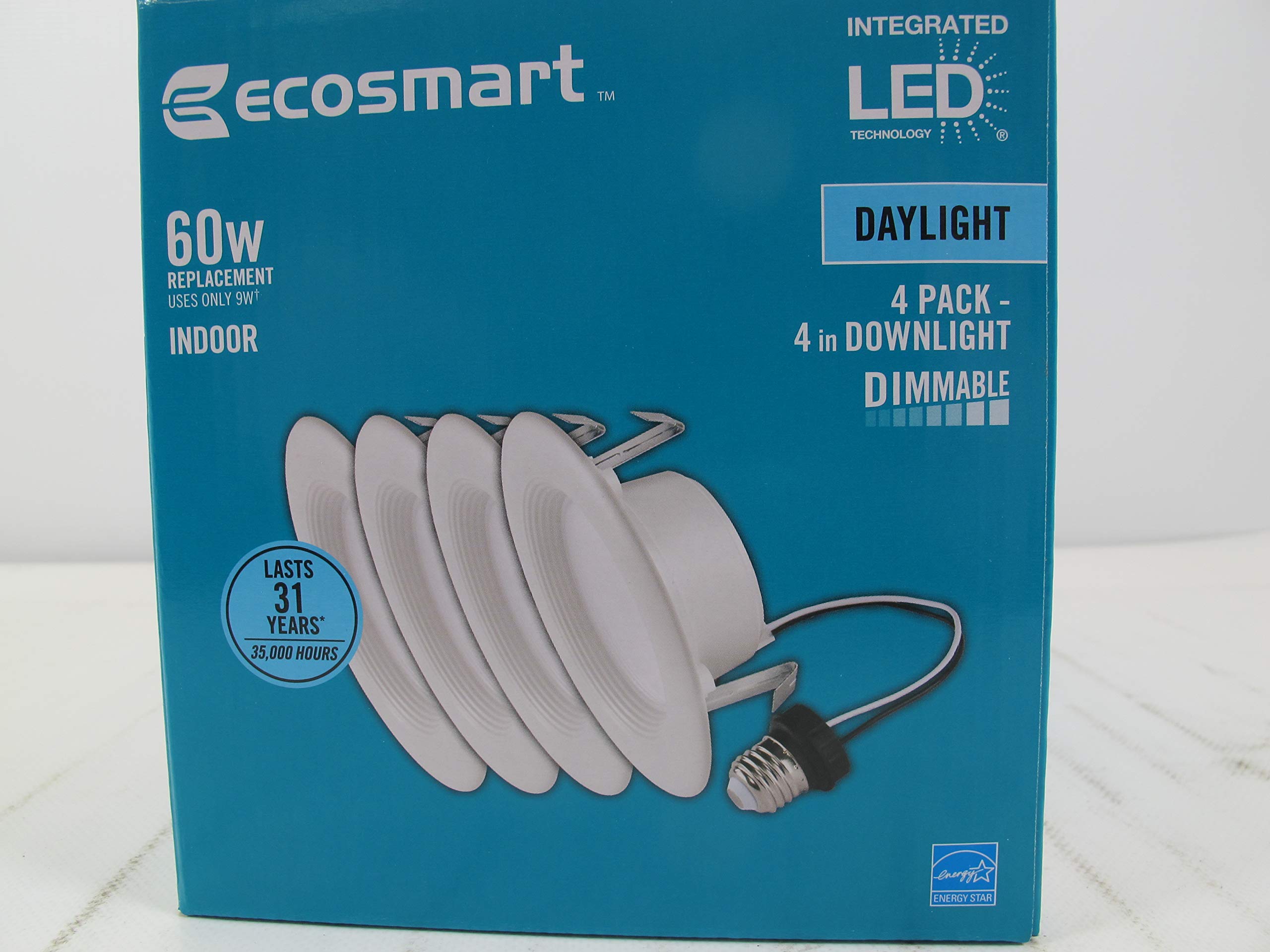 EcoSmart 4in LED recessed trim suitable for damp locations like bathrooms