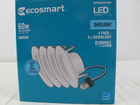 EcoSmart 4in LED recessed trim suitable for damp locations like bathrooms
