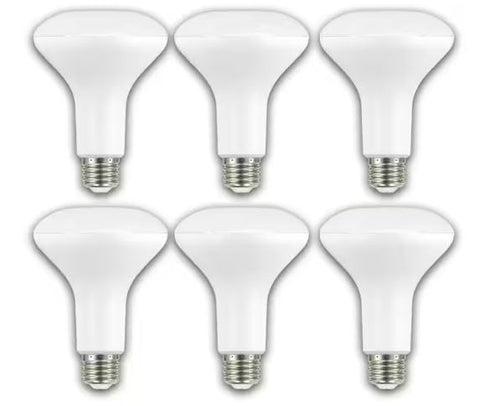 EcoSmart BR30 bulb used in recessed lighting with warm 2700K glow.