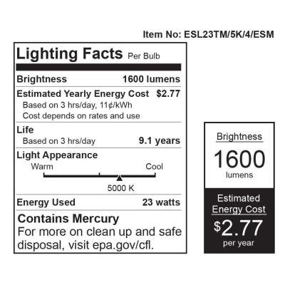 EcoSmart E26 base spiral CFL 4-pack for indoor use