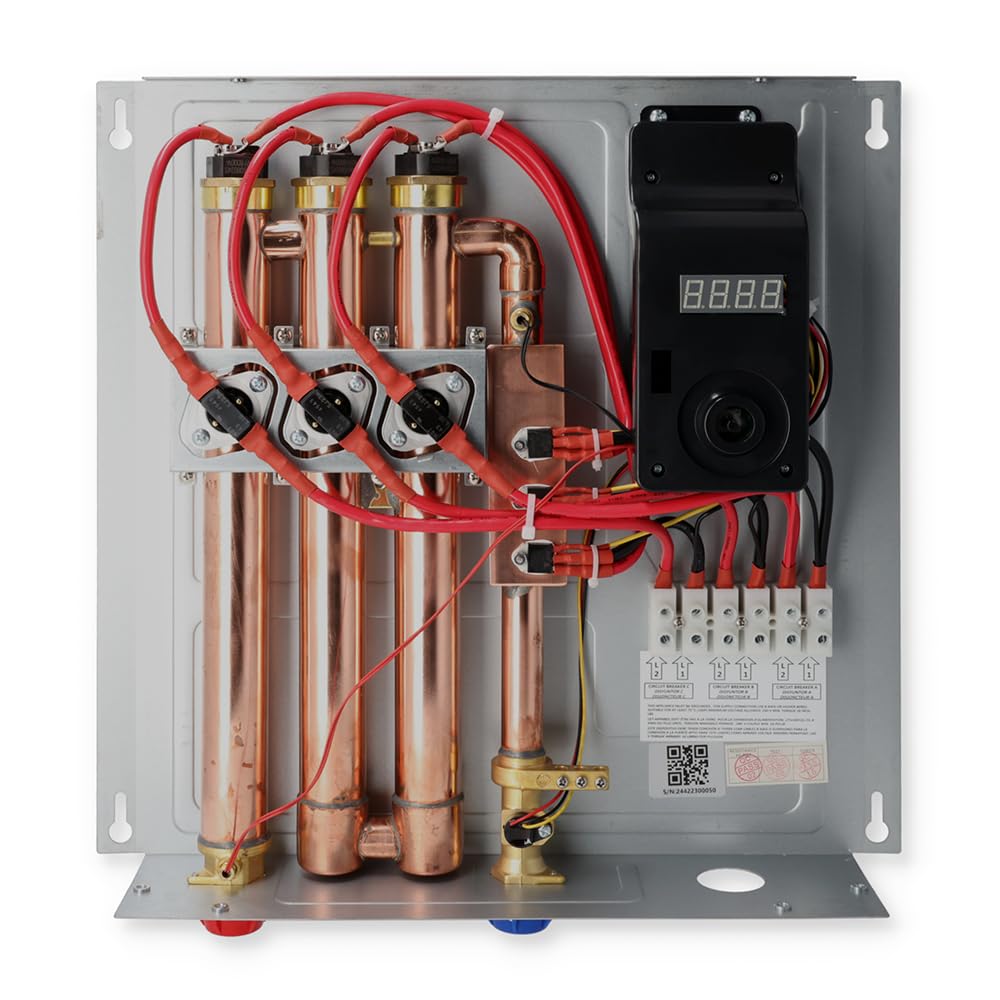 EcoSmart ECO 27 electrical setup showing three 40A breakers.