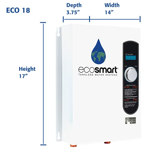 EcoSmart ECO 18 supports two showers in warmer climates.