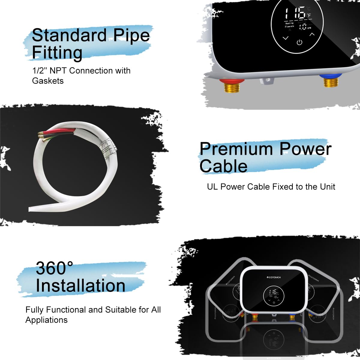 ECOTOUCH ETL-certified and UL-listed for safe home installation.