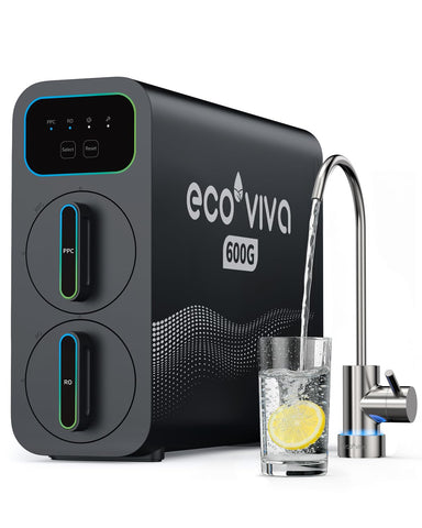 Ecoviva Water E6 compact under-sink RO system delivers clean water on demand.
