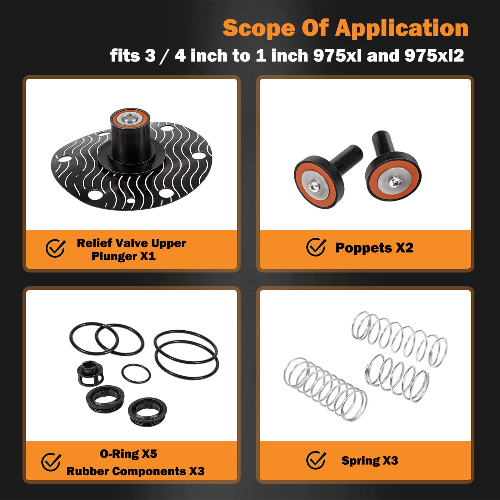 E-cowlboy 975XL repair kit components layout highlights essential parts for quick service