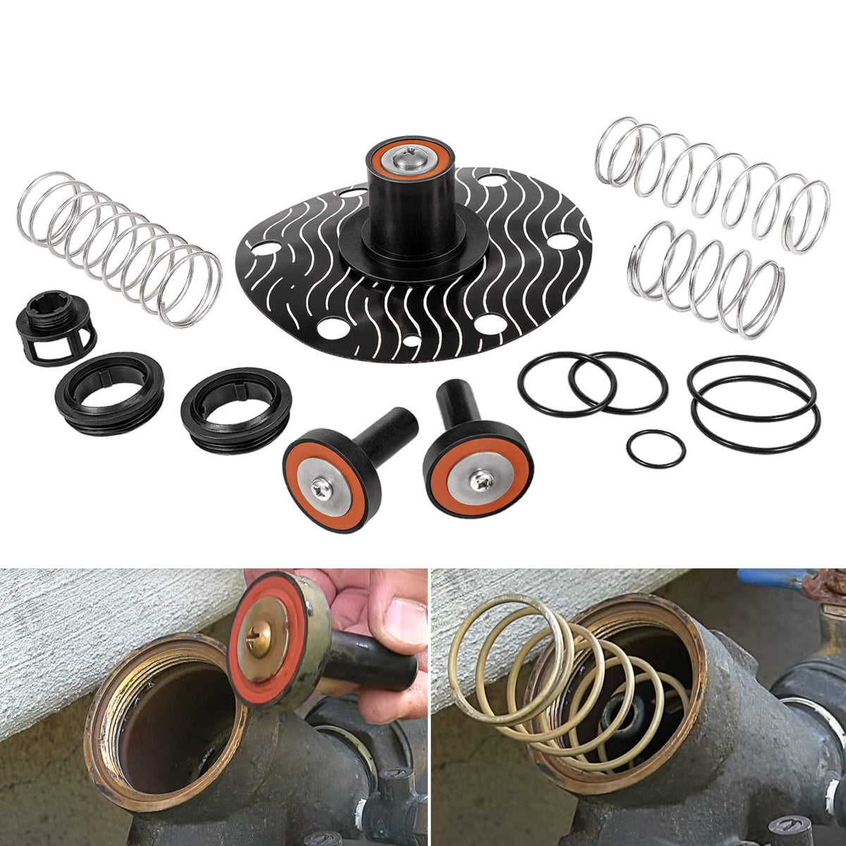 E-cowlboy 975XL repair kit front view ready for backflow valve maintenance