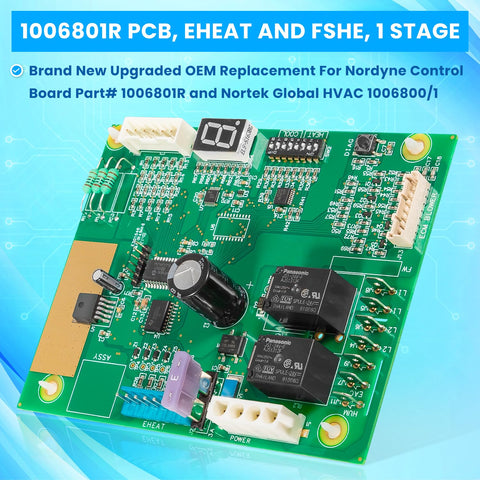 E-cowlboy Nordyne E7-series board close-up with connectors.