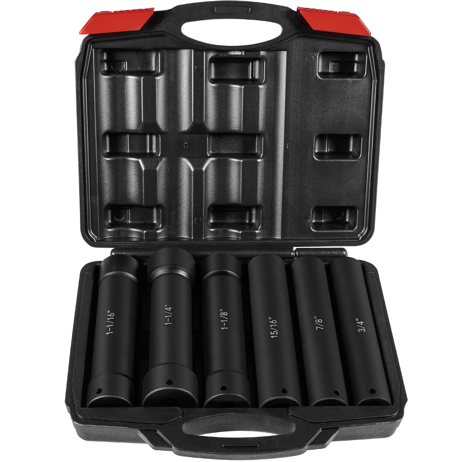 Sturdy case keeps sockets organized on site.