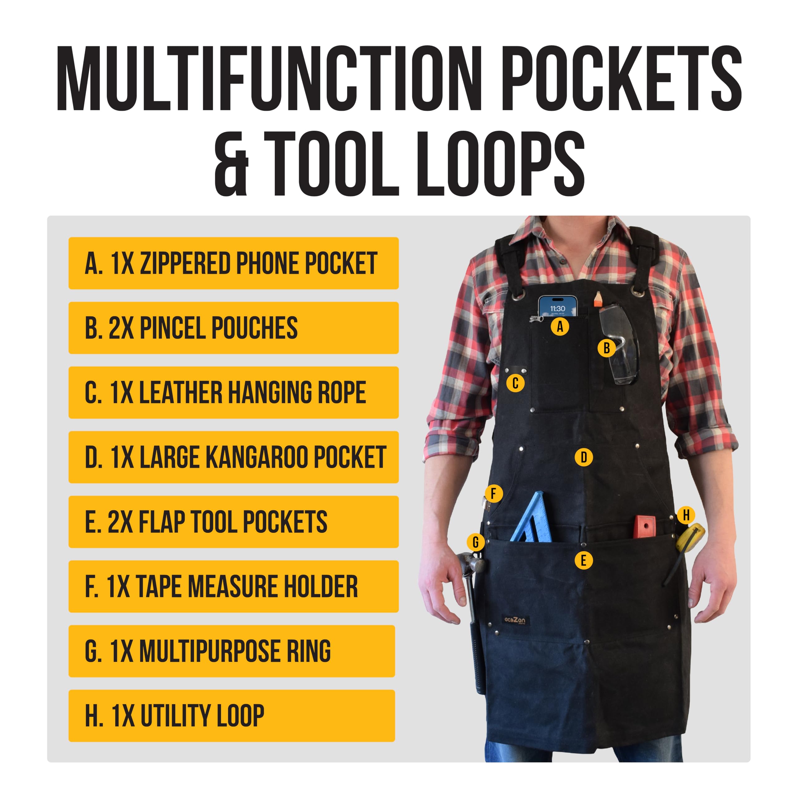 Quick-release buckle and adjustable harness on EcoZen welding apron