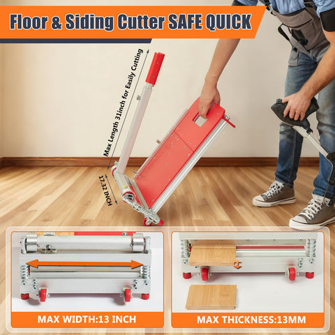 ECUTERS laminate cutter with double scale enables fast measurements.