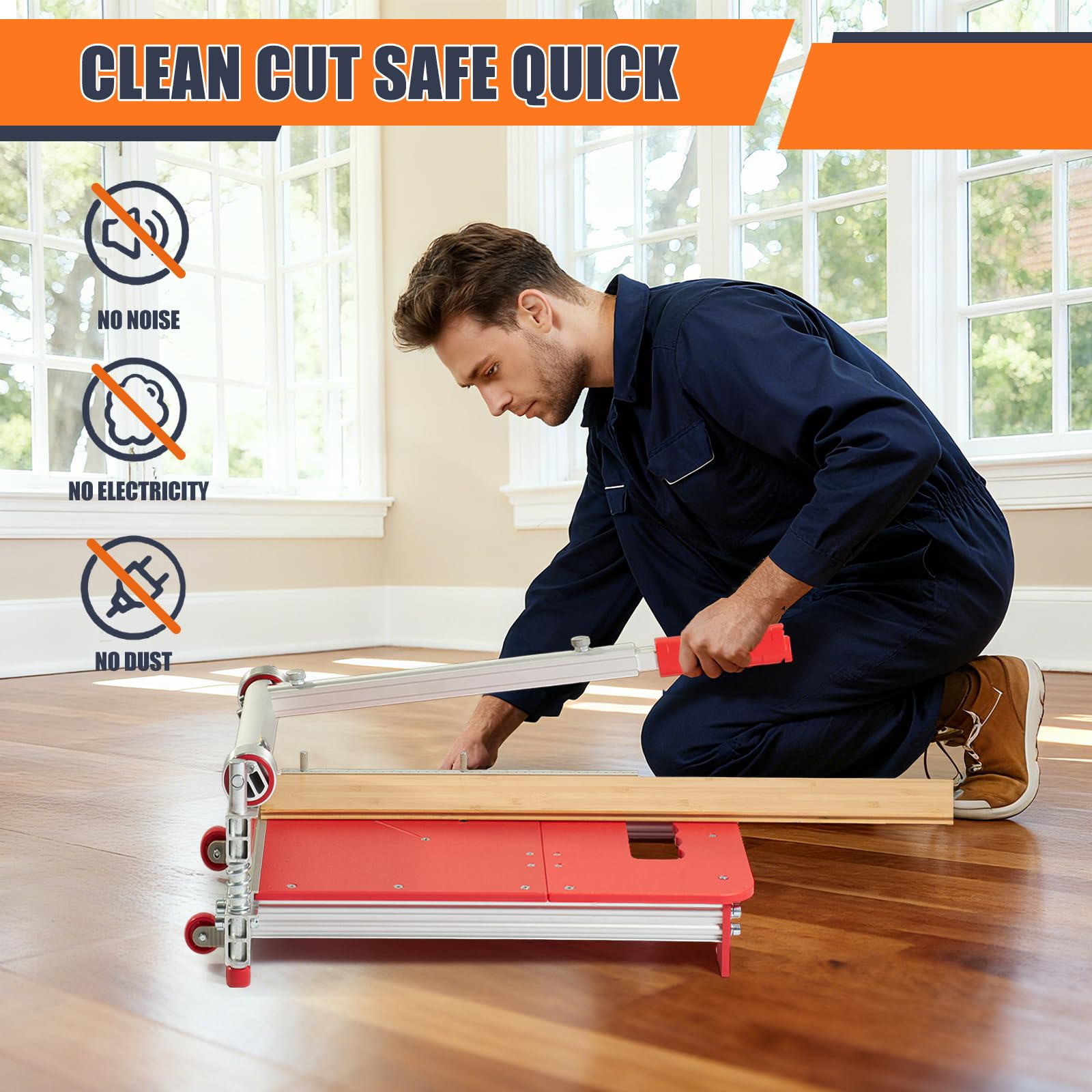 ECUTERS safety features include brake bar and blade cover for safe handling.
