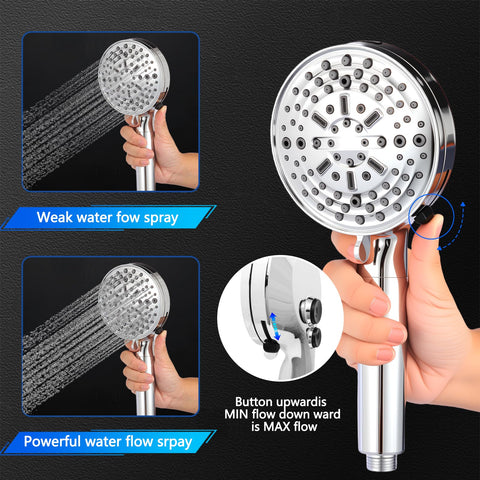 ECXHYDG filtered shower head showing 11 spray modes for personalized cleansing