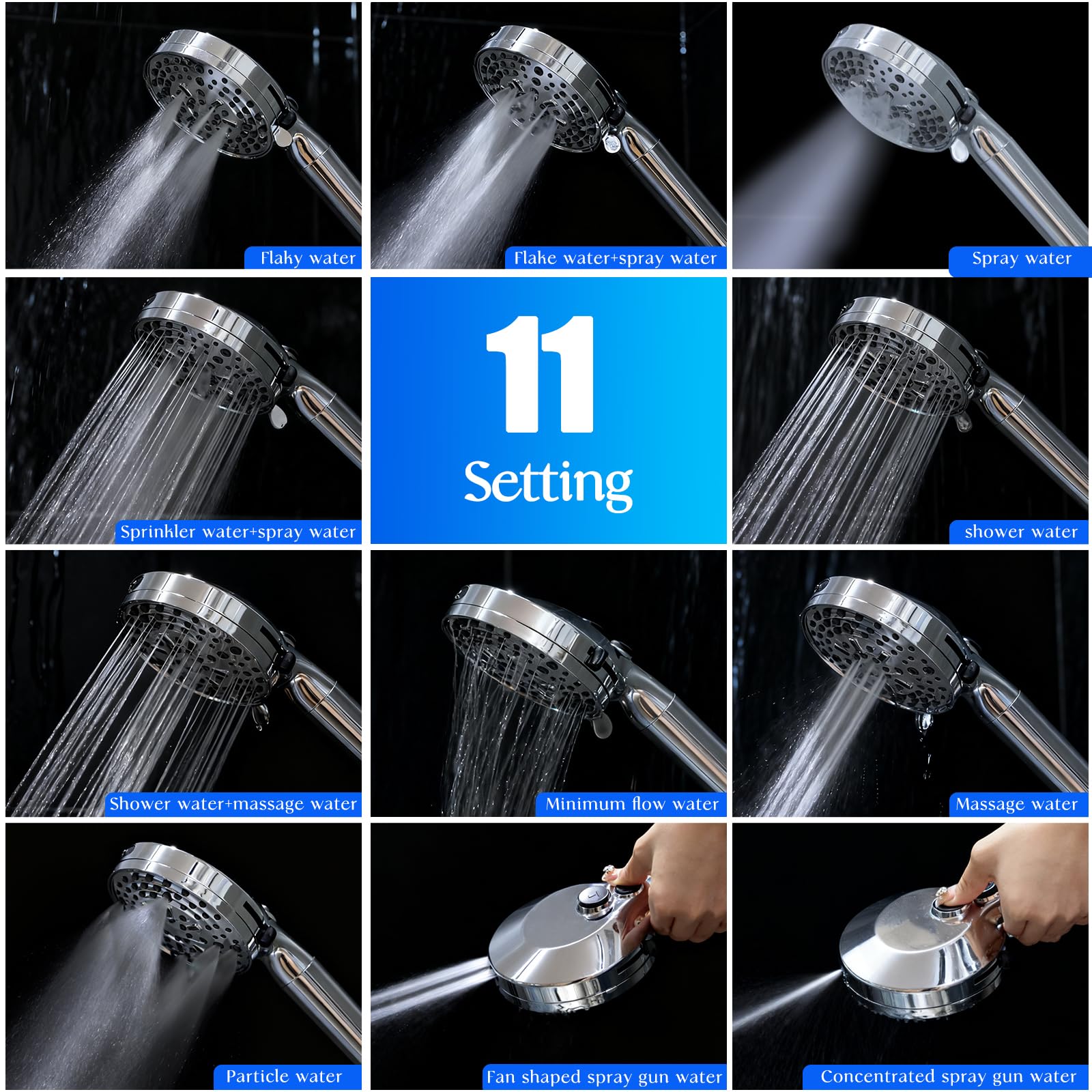 ECXHYDG ABS material shower head resistant to rust and fade