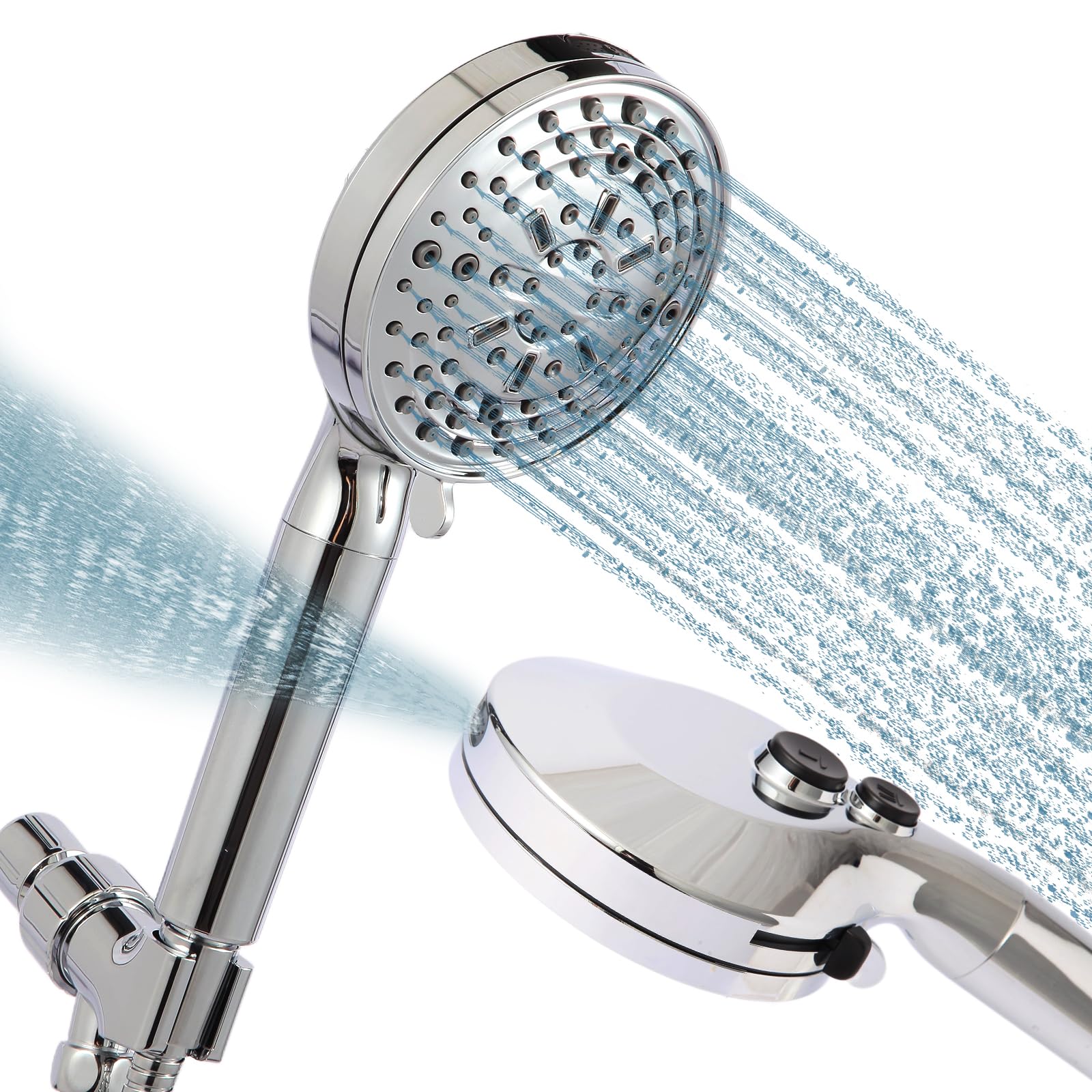ECXHYDG filtered handheld shower head with 60-inch hose for flexible use