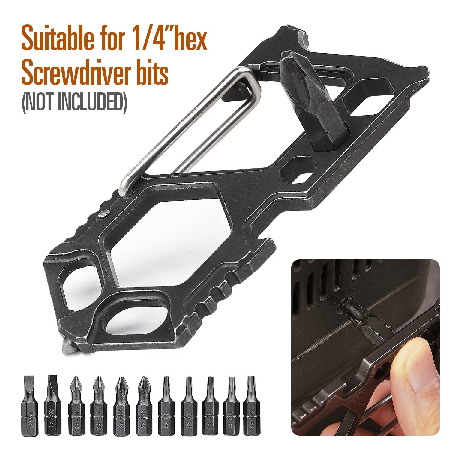 edcfans carabiner keychain slotted screwdriver ready for fixes