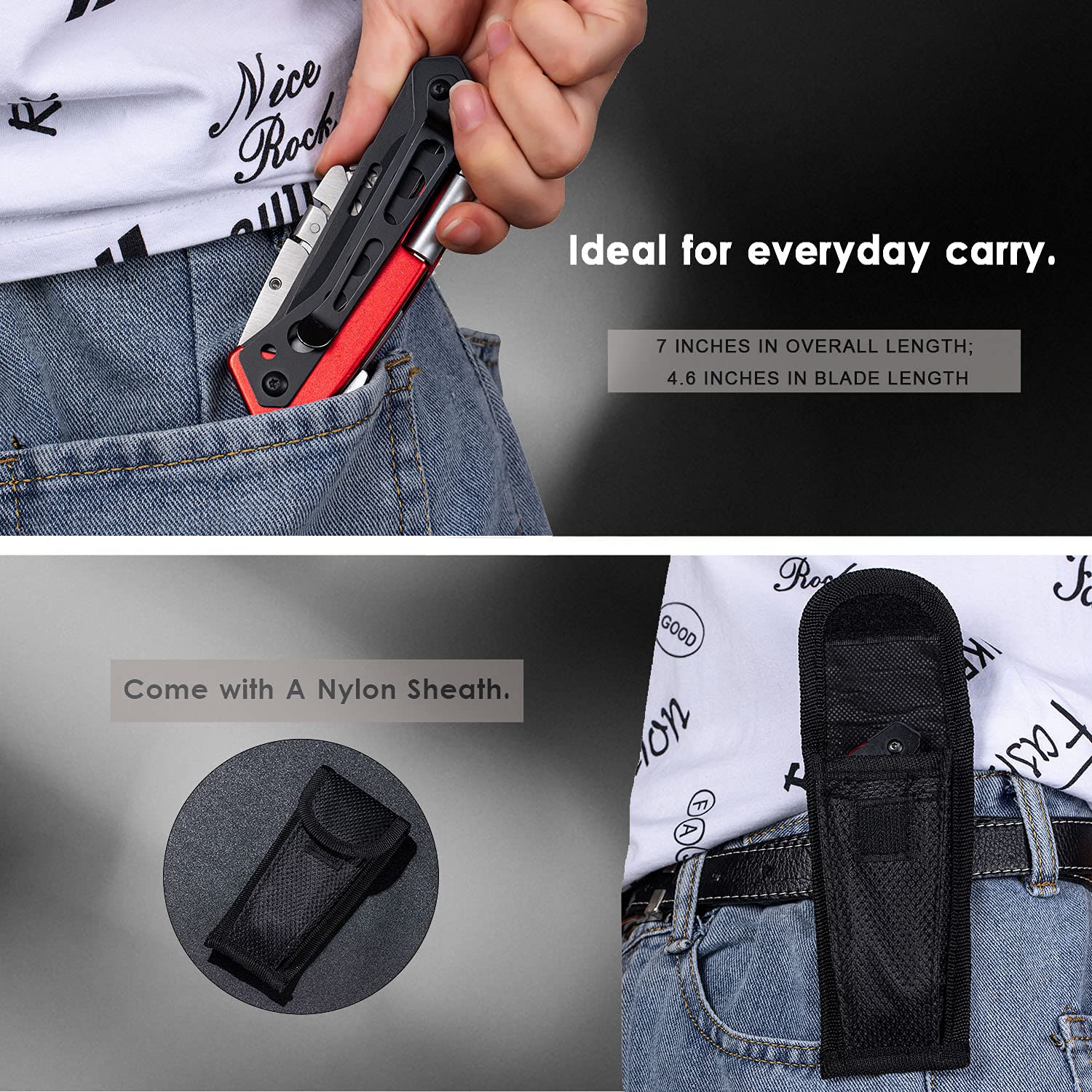 edcfans compact pocket design fits in pockets or sheaths.