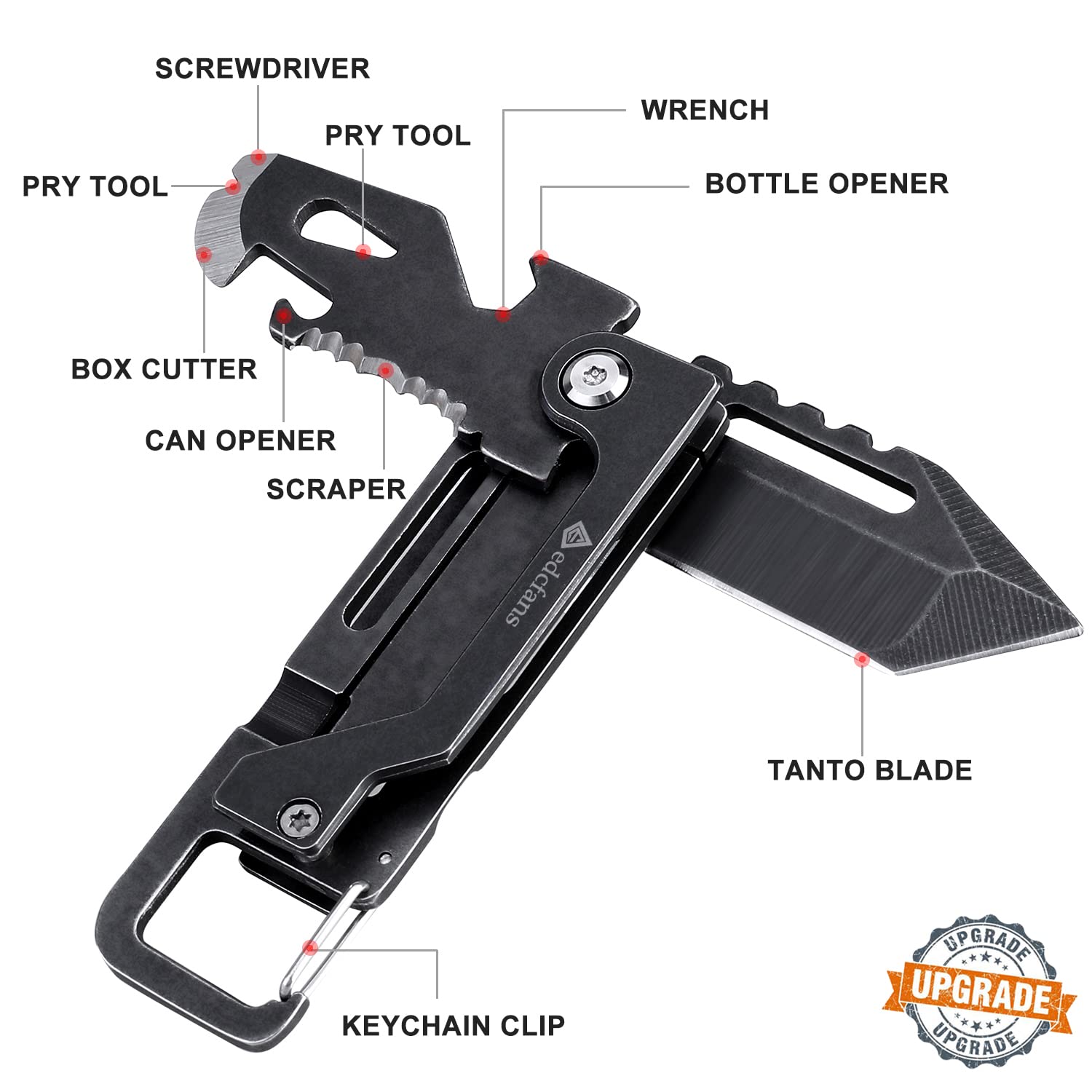 edcfans tanto pocket knife with clip for reliable one-handed use during camping