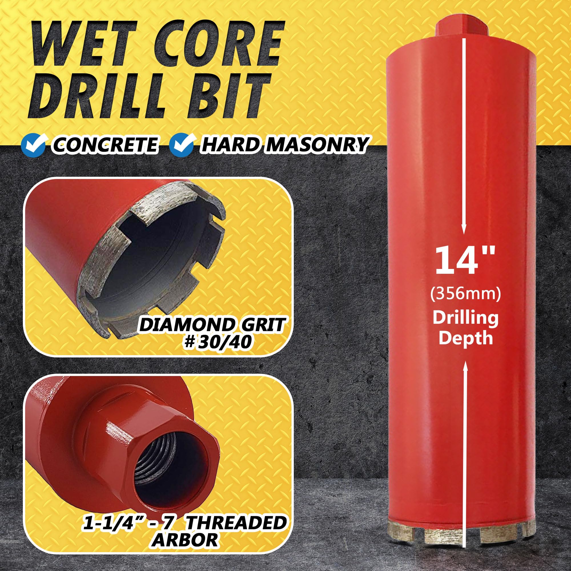 EDiamondTools 3-inch wet core bit targets light steel reinforcement sections.