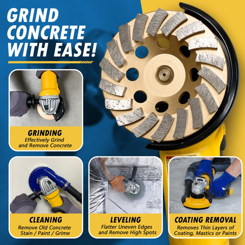 EDiamondTools 7-inch wheel with 24 double-row segments for smooth surface prep.