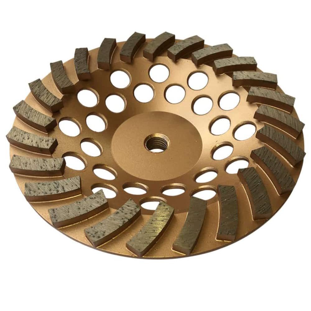 EDiamondTools 7-inch grinding wheel with 24 turbo segments for fast concrete material removal.