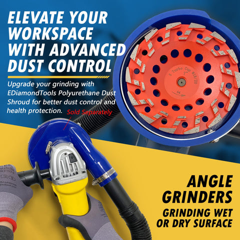 EDiamondTools 7-inch wheel for coating removal, wet or dry grinding.