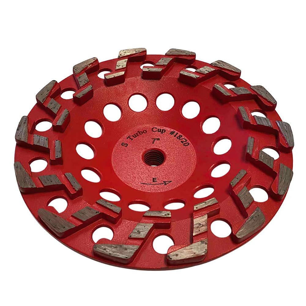 EDiamondTools 7-inch diamond grinding wheel for concrete enables fast stock removal.
