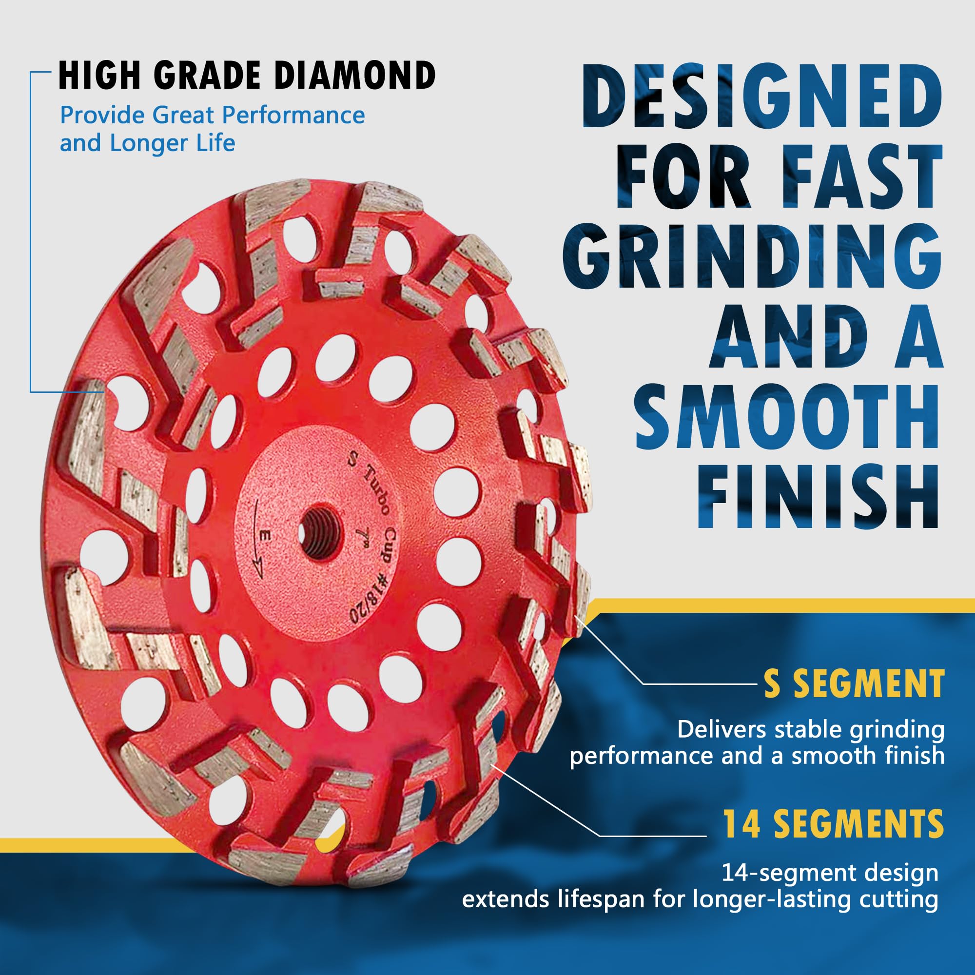 EDiamondTools 7-inch wheel for epoxy removal delivers durable coating removal with premium diamonds.