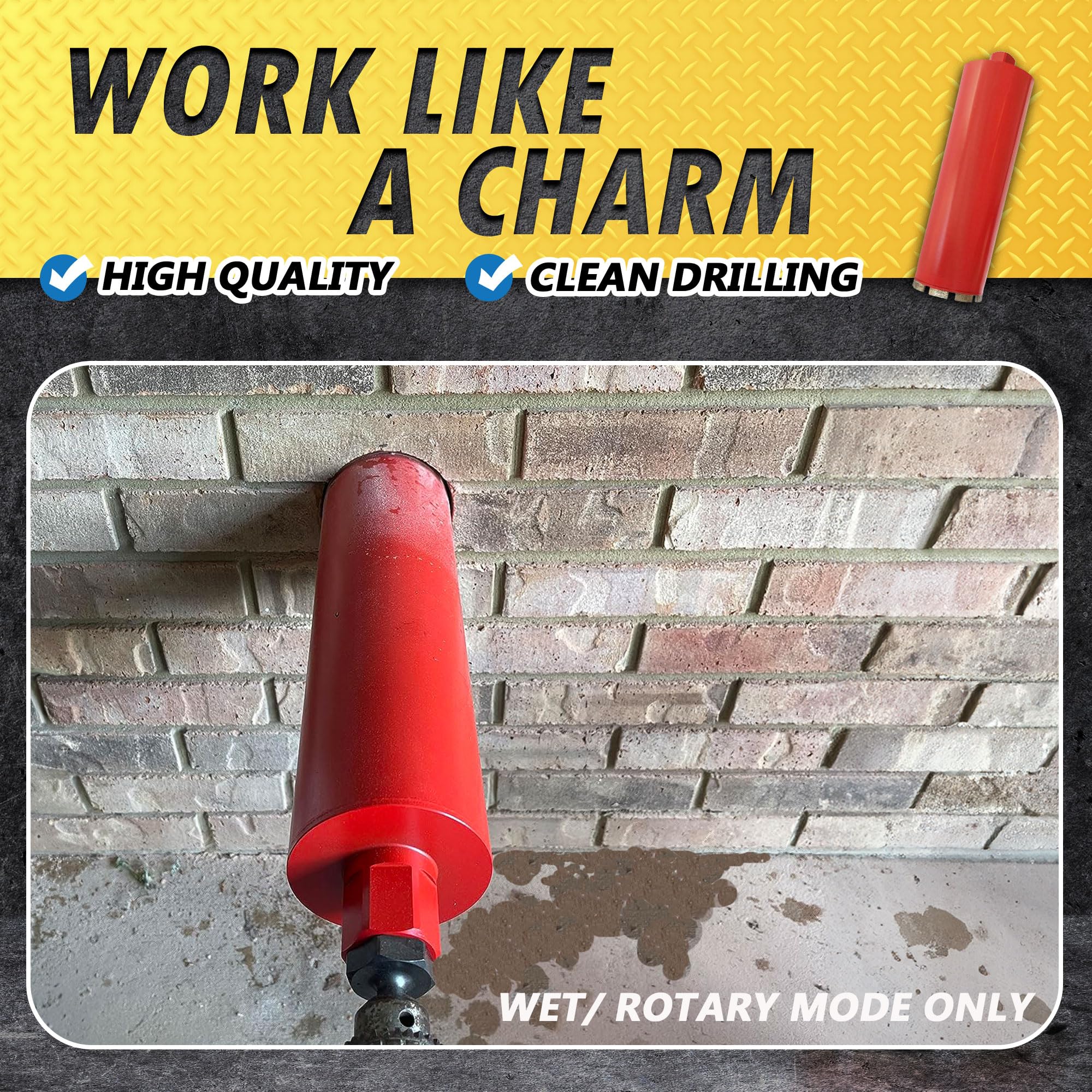 EDiamondTools wet-only core bit suited for rotary-mode drilling.