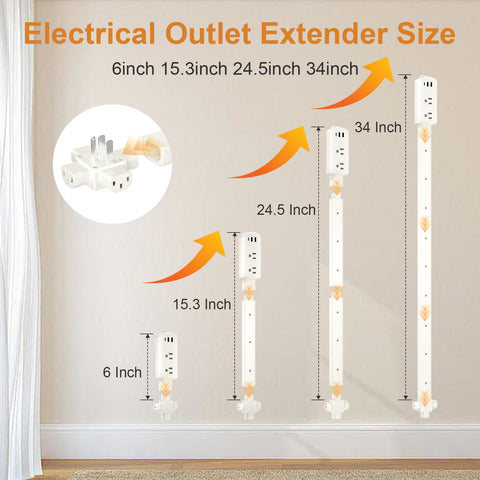 EDIEBE 24.5-inch extender behind sofa enabling tidy charging area