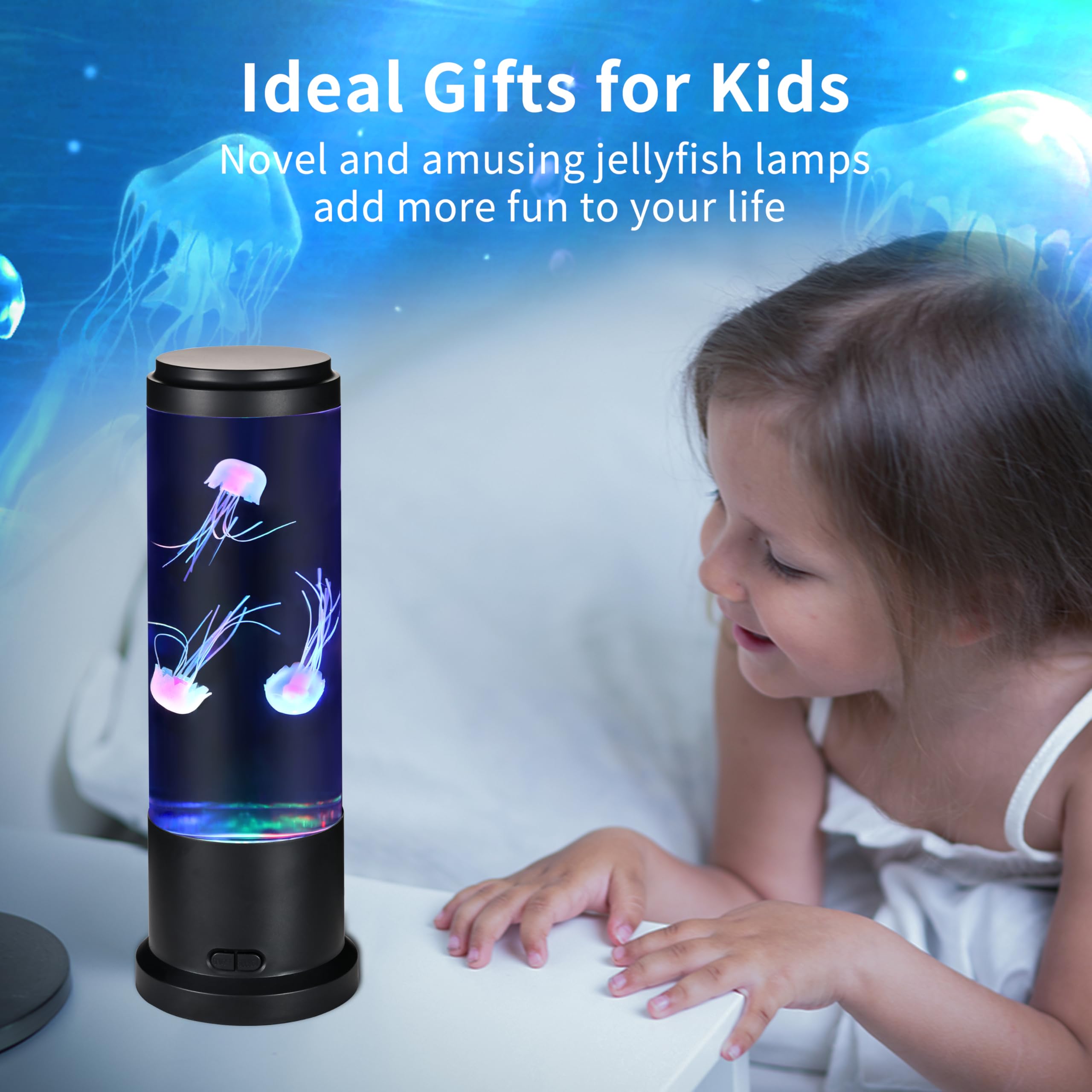 EDIER Jellyfish Lamp suits kids and adults seeking soothing decor.