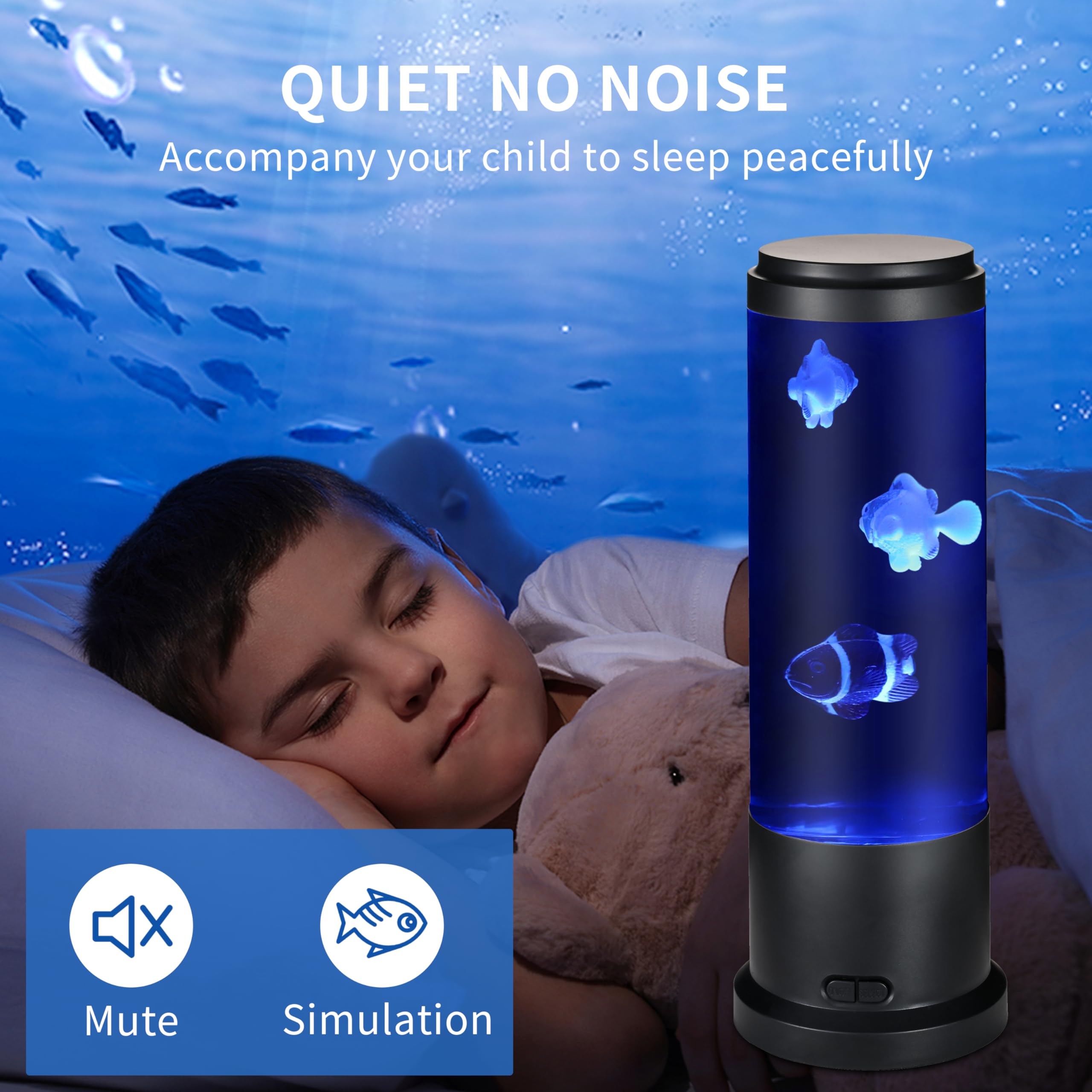 EDIer fish lamp liquid motion creates soothing visual patterns for focus.