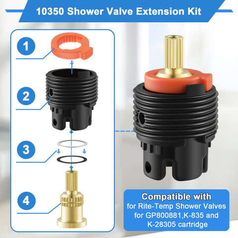 Edifla Kohler K-28305 compatible extension for wall clearance