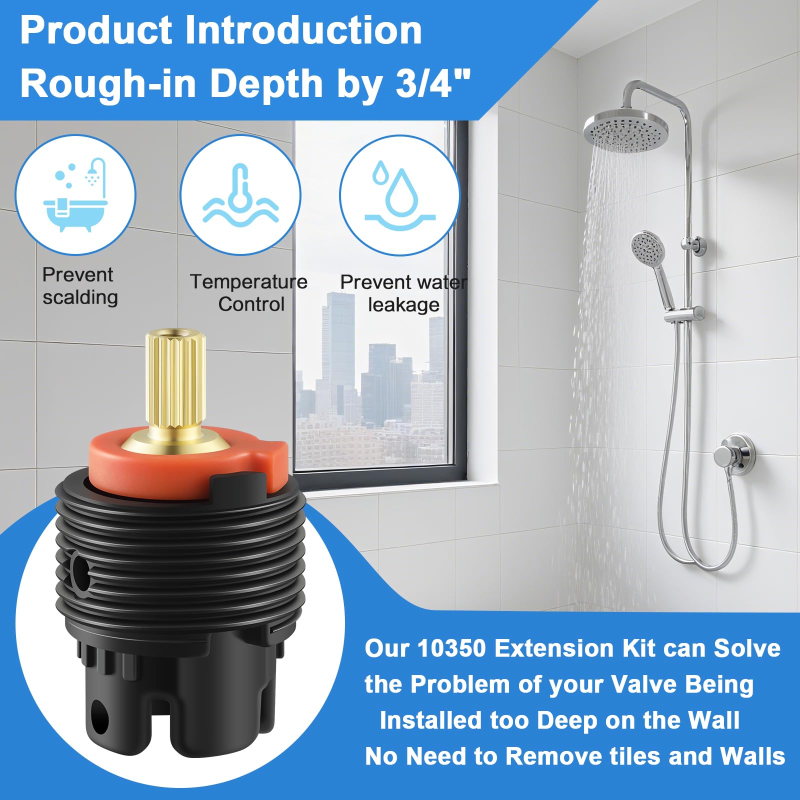 Edifla Rite-Temp valve extension kit for deep rough-in