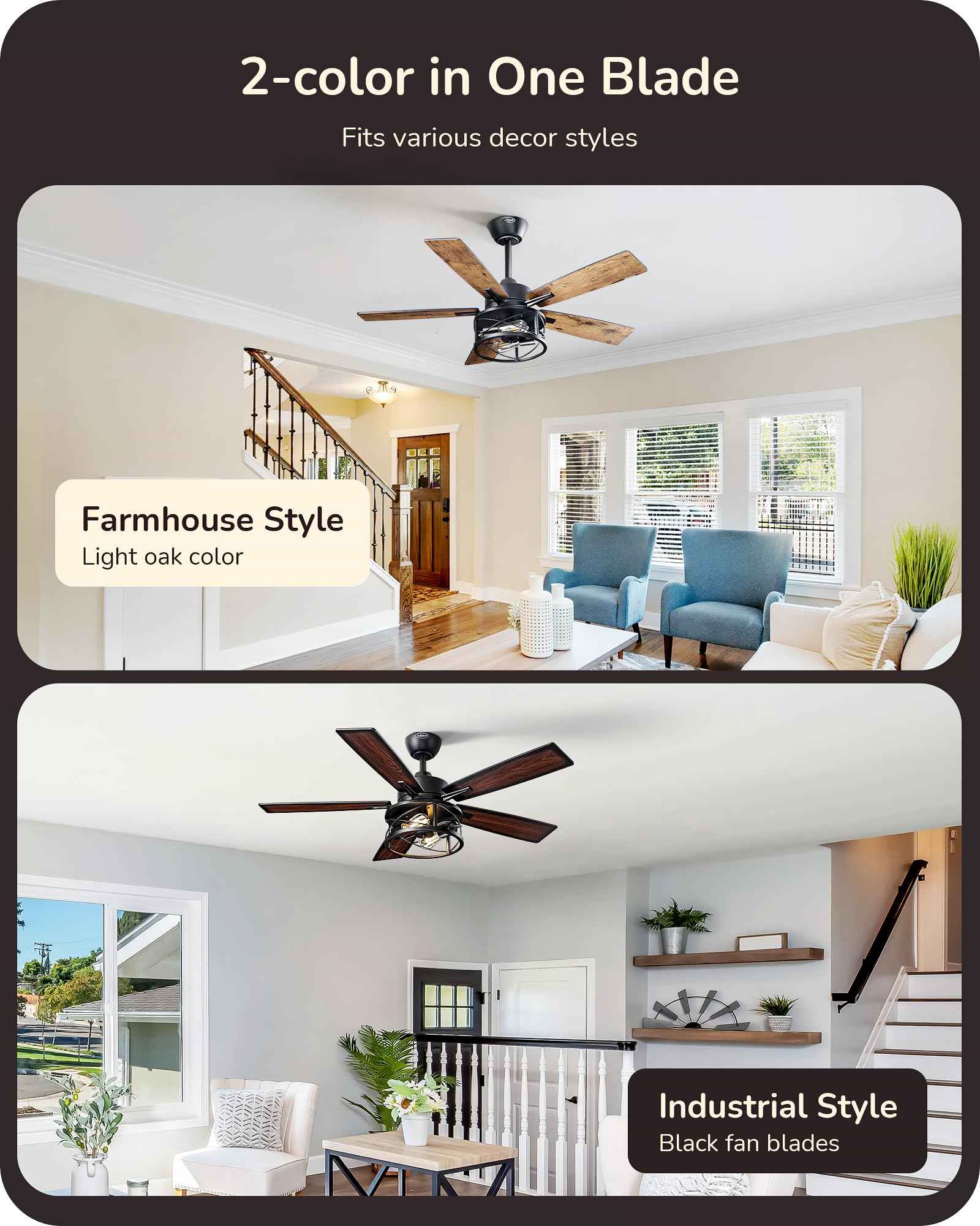 EDISHINE 10-inch-downrod provides extra clearance for vaulted ceilings